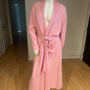 $395 ARLOTTA BRAIDED 100% CASHMERE ROBE SIZE L LARGE LIGHT PINK